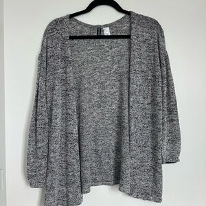 H&M Gray Marled Open Front Cardigan Lightweight Sweater Size XS